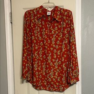 Cabi belfry red floral blouse